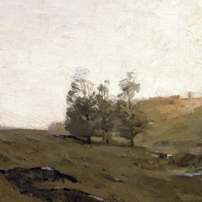 Surreal landscape with trees a white background