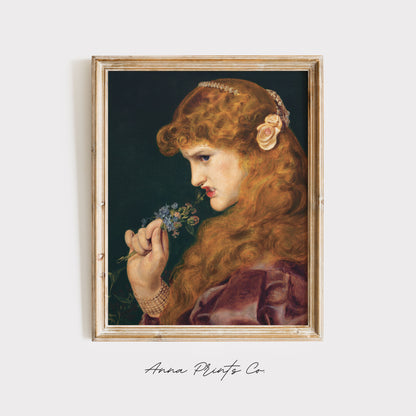 Vintage art print of Love's Shadow by Sandys Portrait displayed in wooden frame