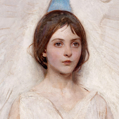 Painting of a young girl with angel wings