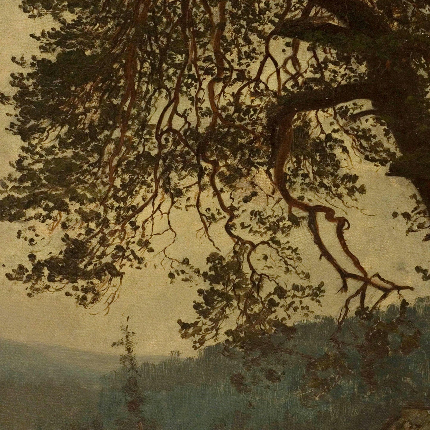 Artistic depiction of tree branches against a neutral background