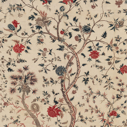 Floral and branch pattern on a beige background