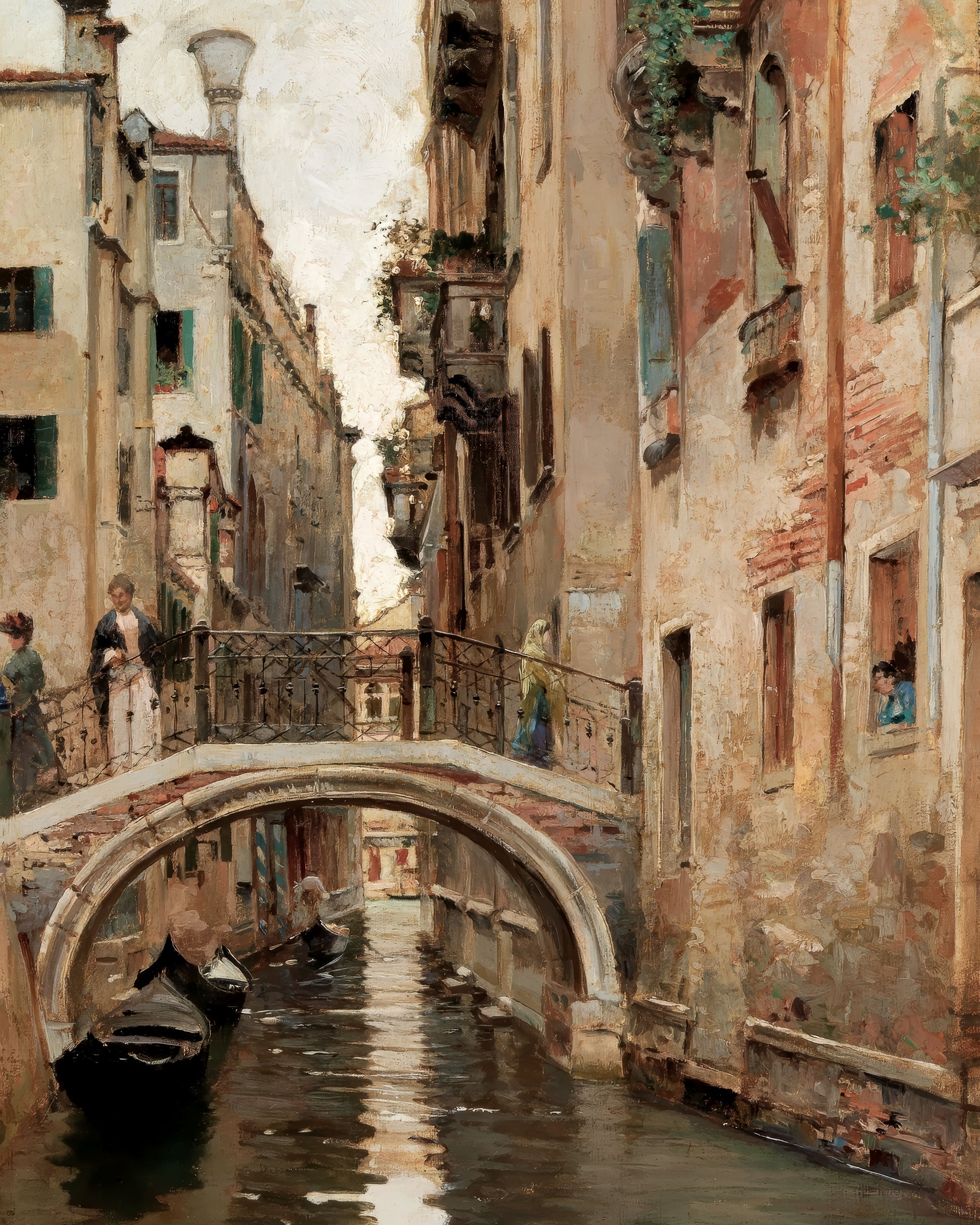 Art print of A Canal in Venice by Raffaele Tafuri, c. late1800s