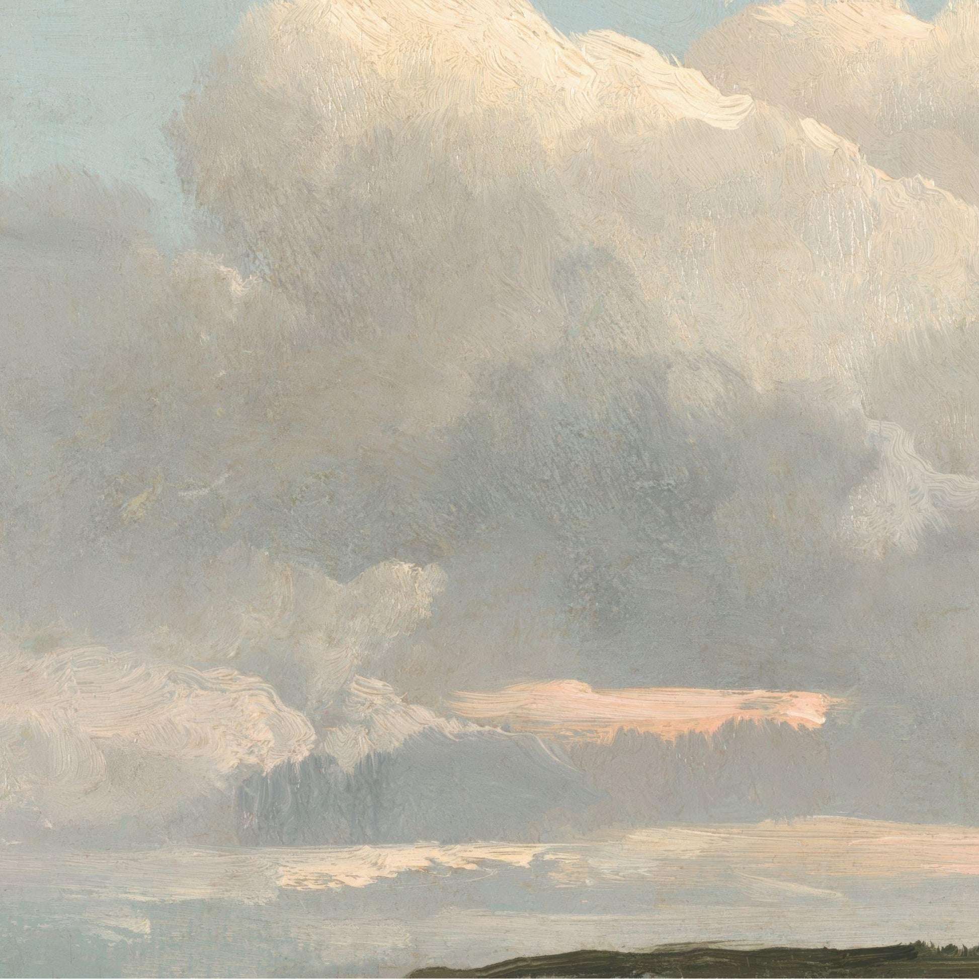 Large clouds in the sky with a soft gradient of colors