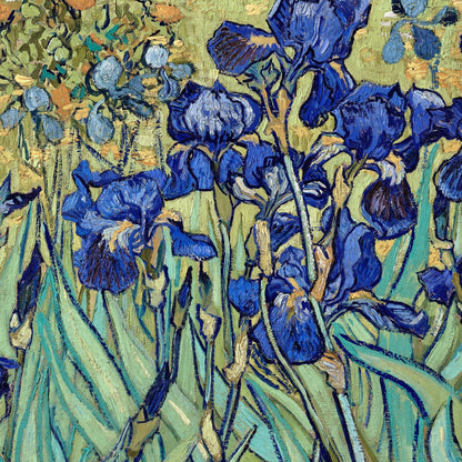 Artistic depiction of blue flowers with a textured background