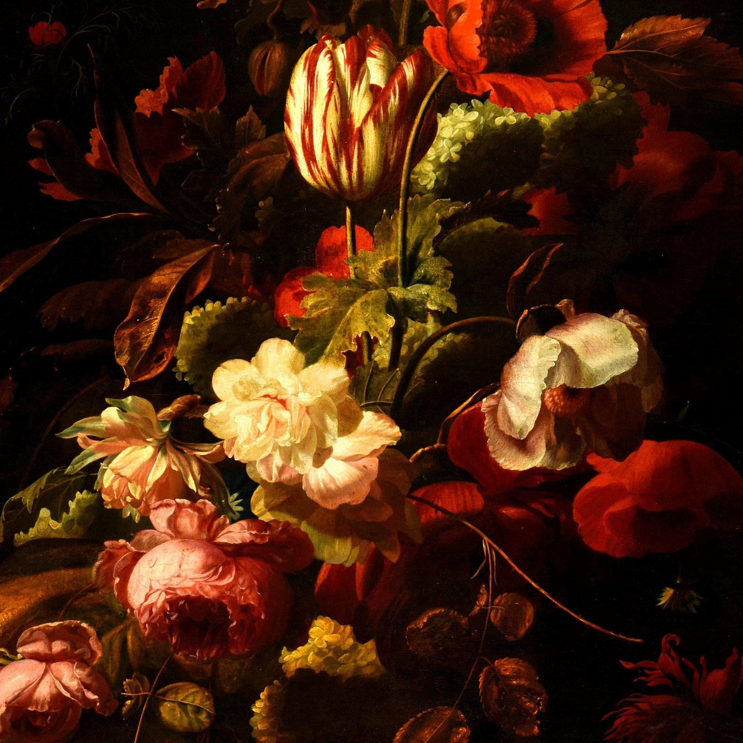 Close-up of a bouquet of flowers with a dark background
