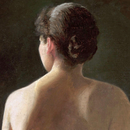 Artistic depiction of a person from behind with a dark background