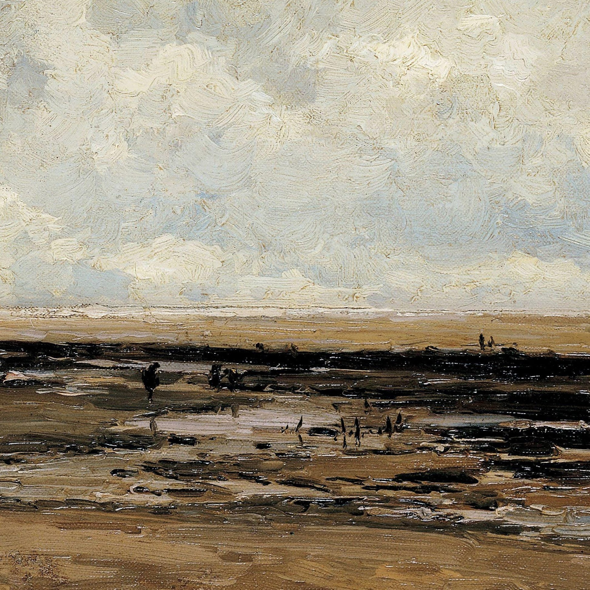 Artistic depiction of a landscape with a textured sky and ground.