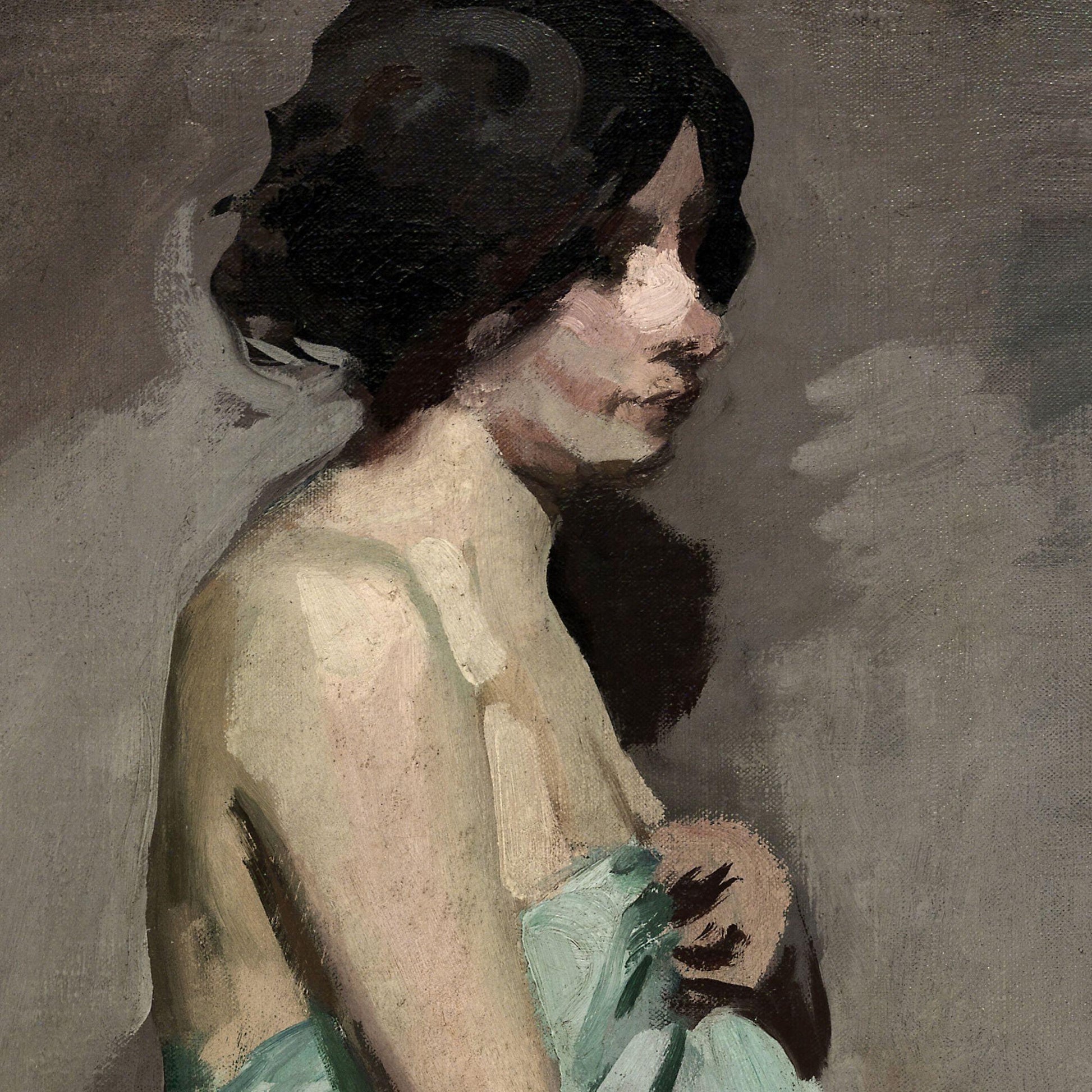 Painting of a woman with a bath towel