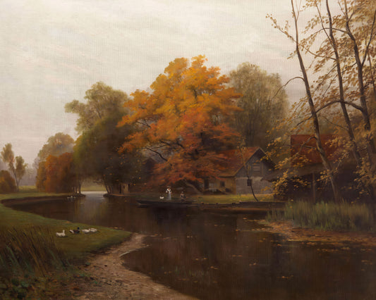 Art print of Autumn by the Water by Ludvík Barták, c. late 1800s/early 1900s