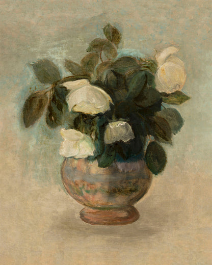 Art print of White Roses by Tadeusz Makowski, 1923