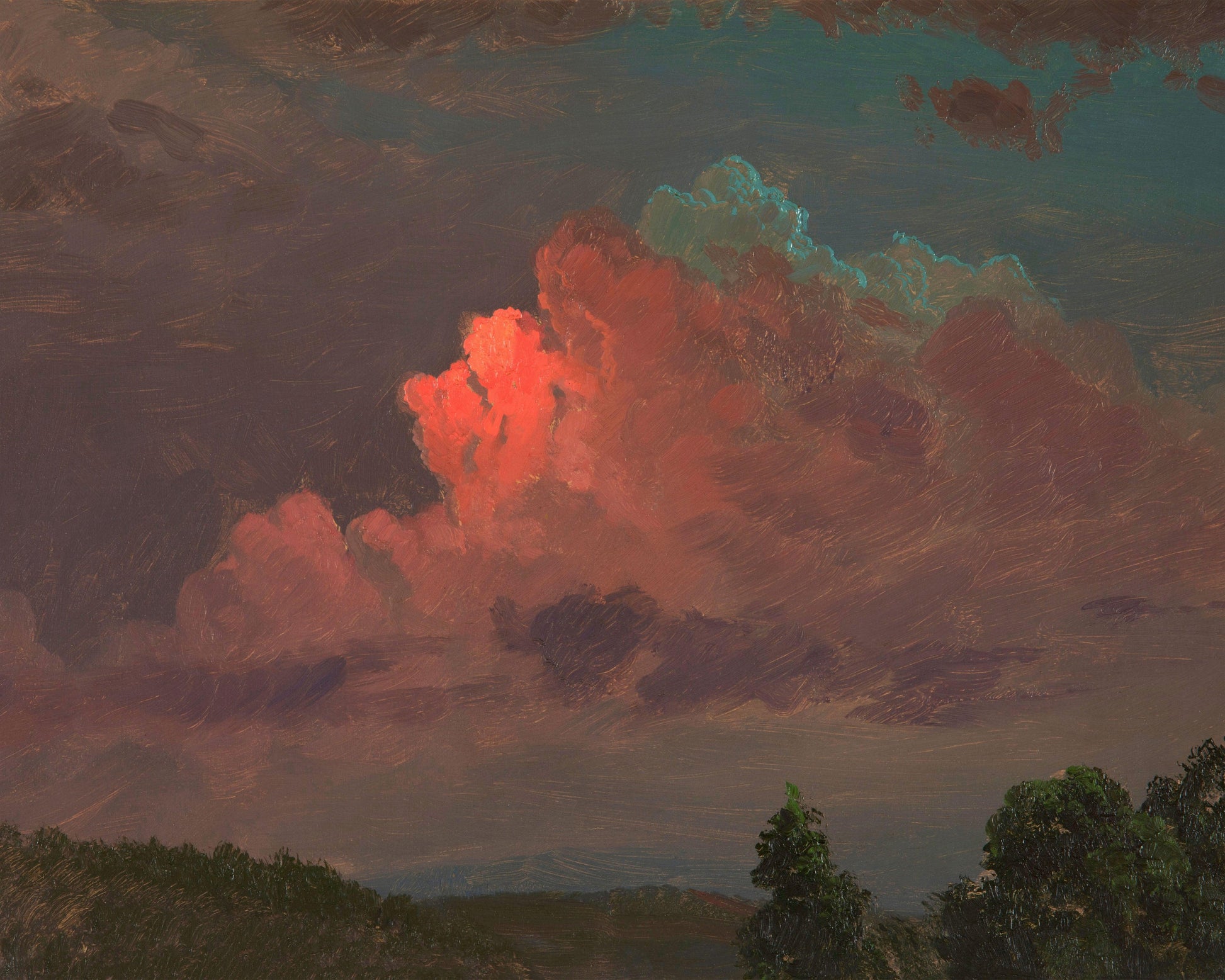 Art print of Nightfall near Olana by Frederic Edwin Church, 1872