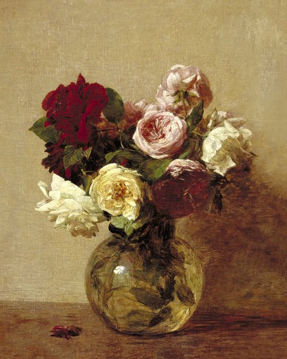 Art print of Roses by Henri Fantin-Latour, 1884