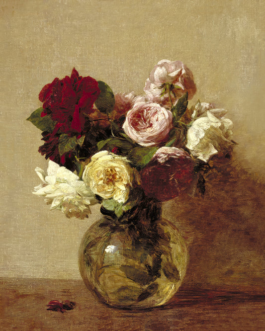 Art print of Roses by Henri Fantin-Latour, 1884
