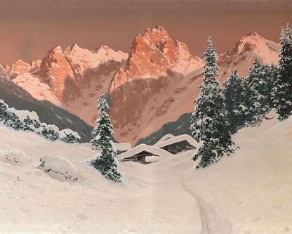 Art print of Sunset in the Kaisertal by Toni Haller, 1907-1944