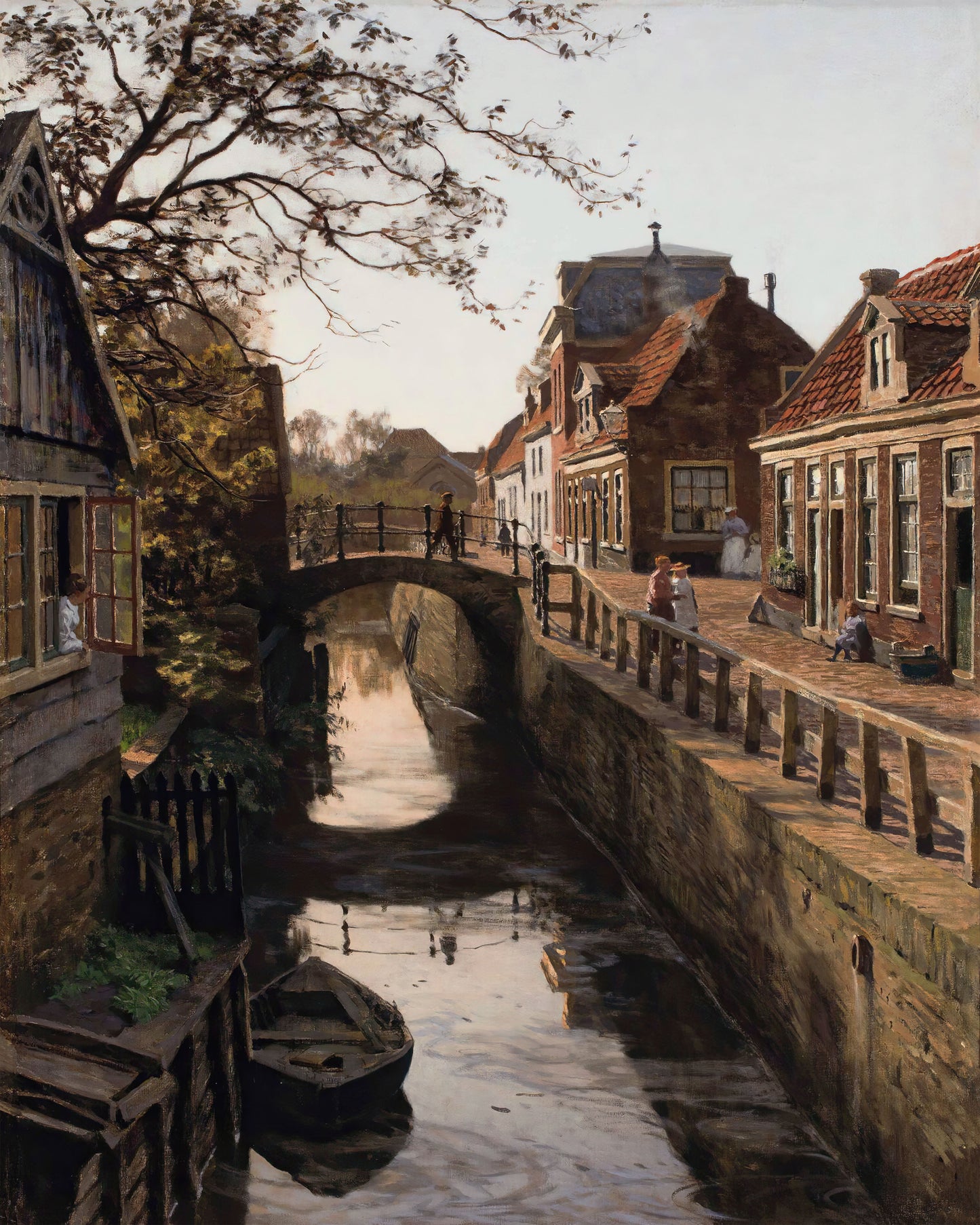 Art print of The Road with the Bleiswijkstraat Canal in Enkhuizen by Willem Bastiaan Tholen, 1902