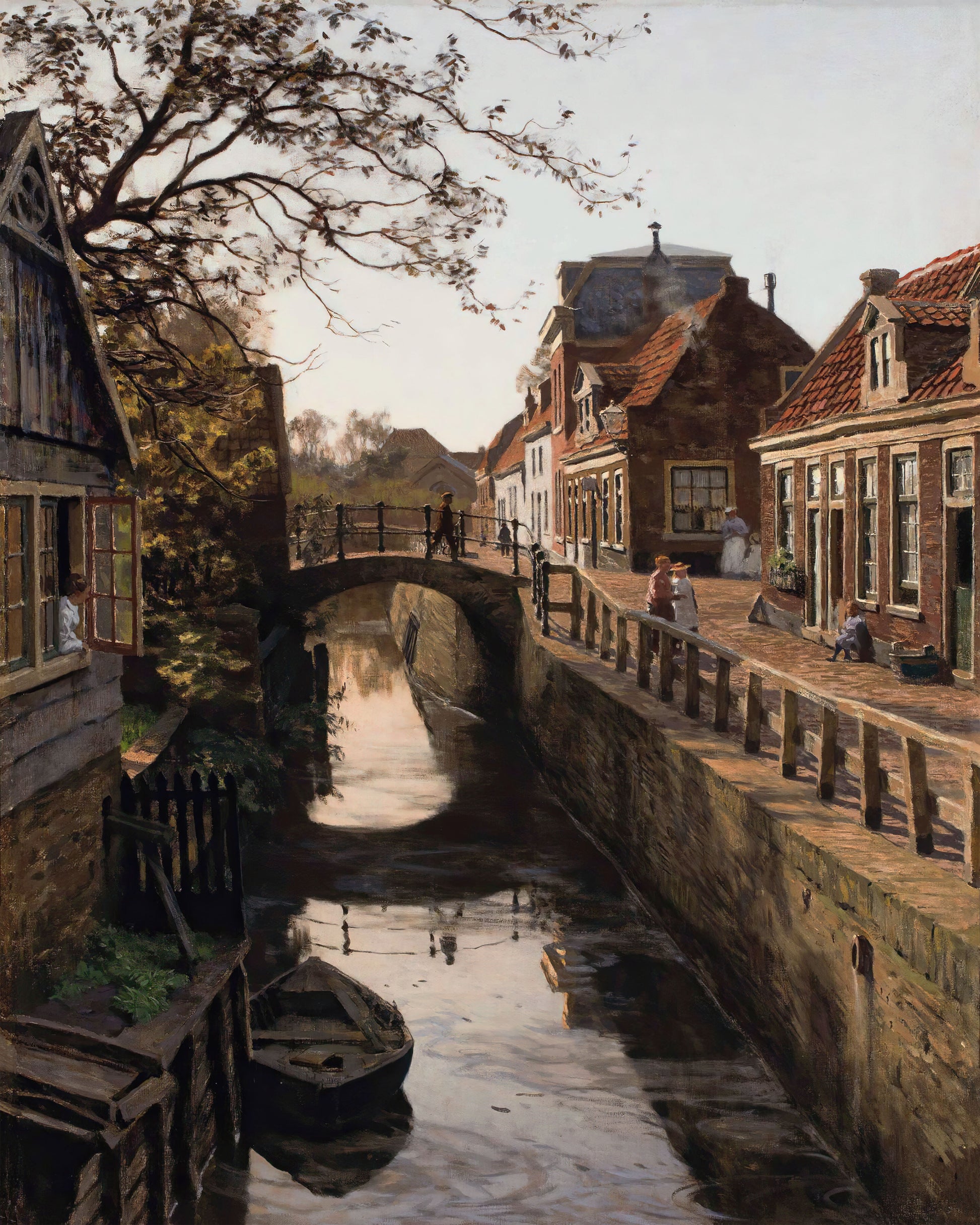 Art print of The Road with the Bleiswijkstraat Canal in Enkhuizen by Willem Bastiaan Tholen, 1902