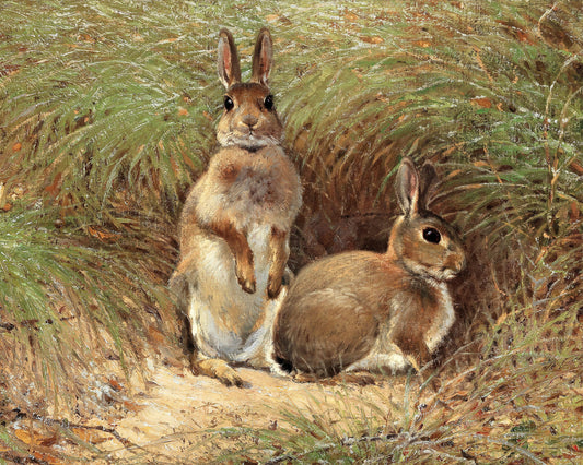 Art print of Rabbits by Victor Stoetzner-Lund, 1925