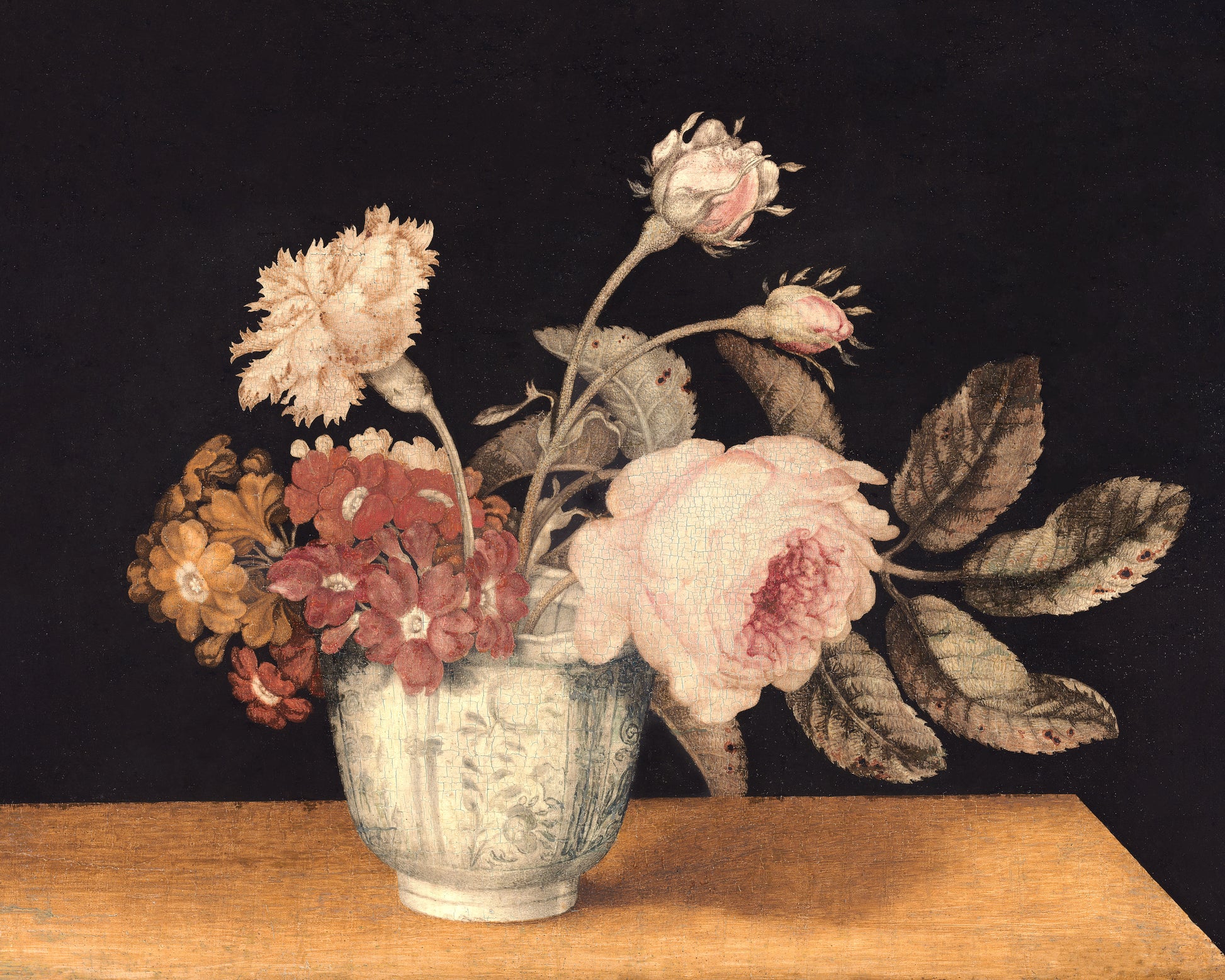 Art print of Flowers in a Delft Jar by Alexander Marshal, 1633