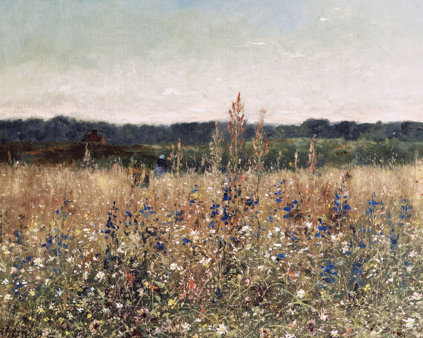 Art print of Flower Field by Antoine Chintreuil, c. 1850