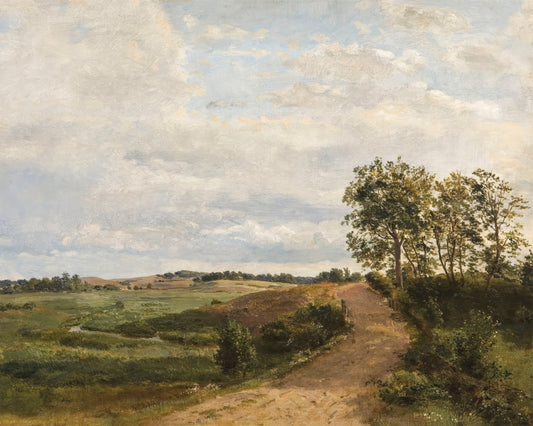 Art print of Road Across the Hills Study by Dankvart Dreyer, 1842
