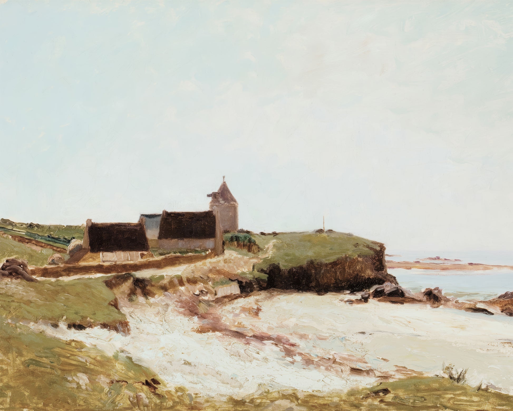 Art print of The Ancient Mill by the Sea at Concarneau, Brittany by Henry Orne Ryder, c. 1900