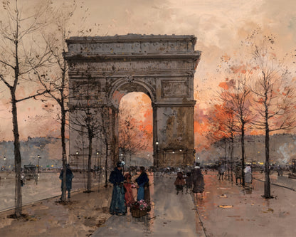 Art print of L'Arc de Triomphe, Place de l'Etoile by Eugene Galien-Lalou, 1854-1941