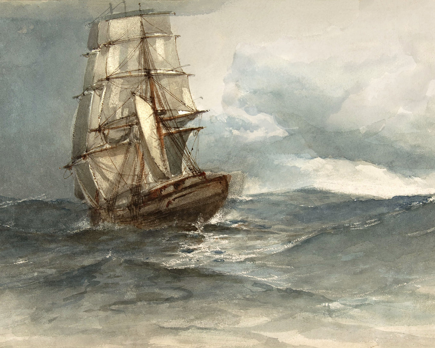 Art print of Ship at Sea by Albert Ernest Markes, c. late 19th century