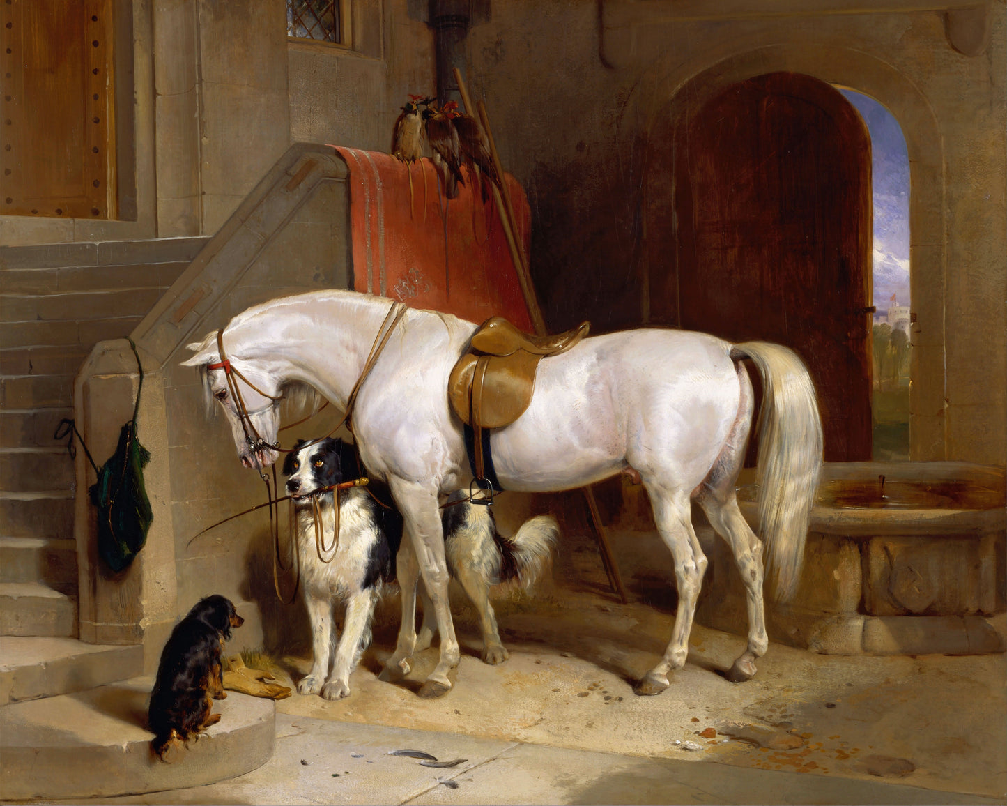 Art print of Favourites, the Property of H.R.H. Prince George of Cambridge by Sir Edwin Henry Landseer, 1834