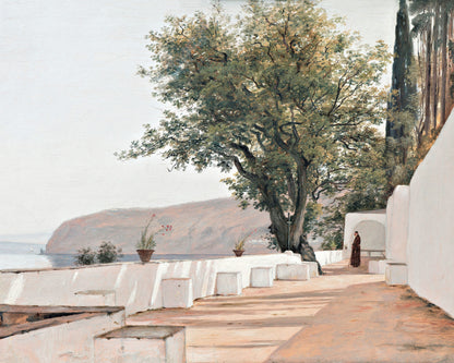 Art print of Scene near Sorrento overlooking the Sea by Martinus Rørbye, 1835