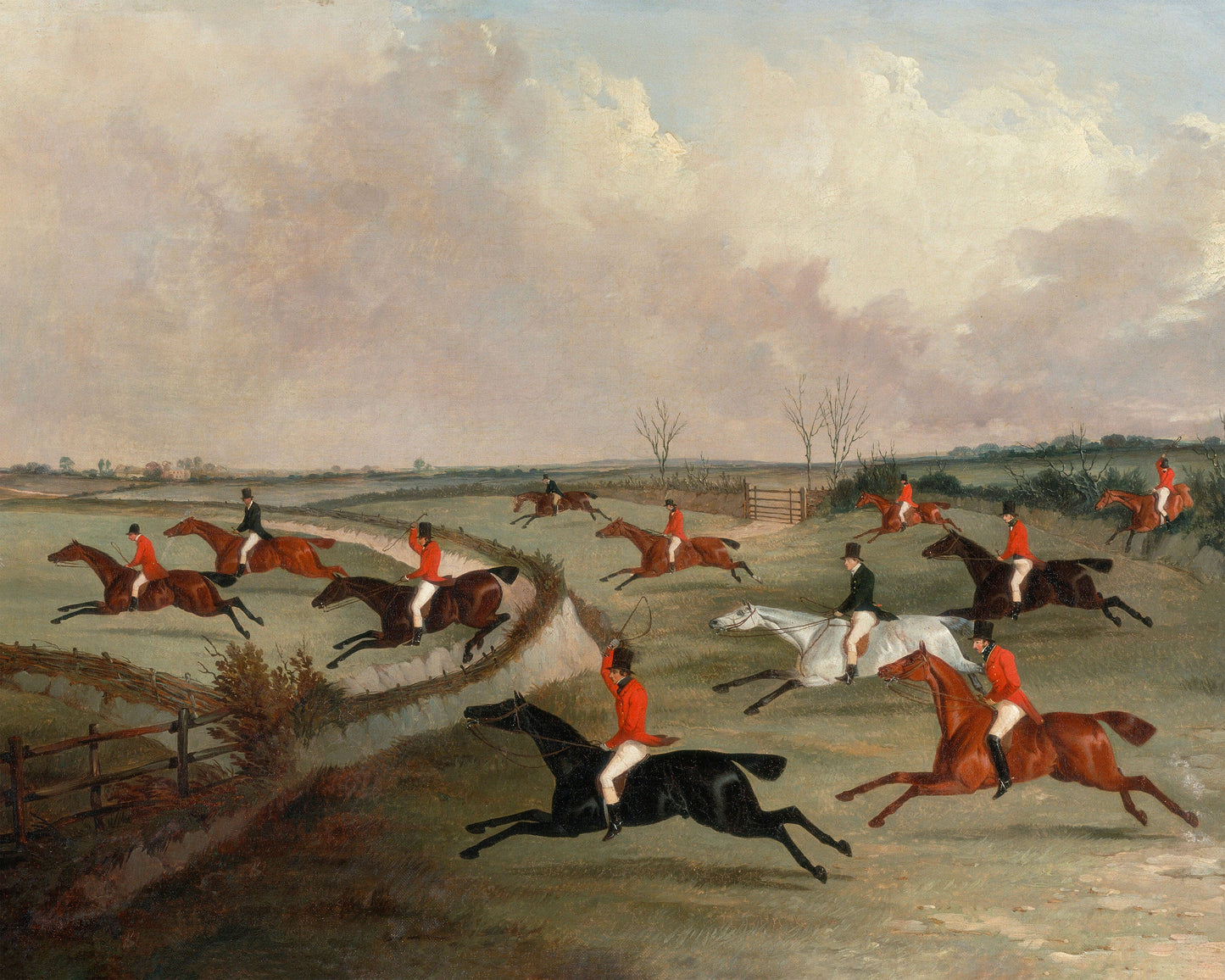 Art print of The Quorn Hunt in Full Cry; Second Horses by John Dalby, c. 1835