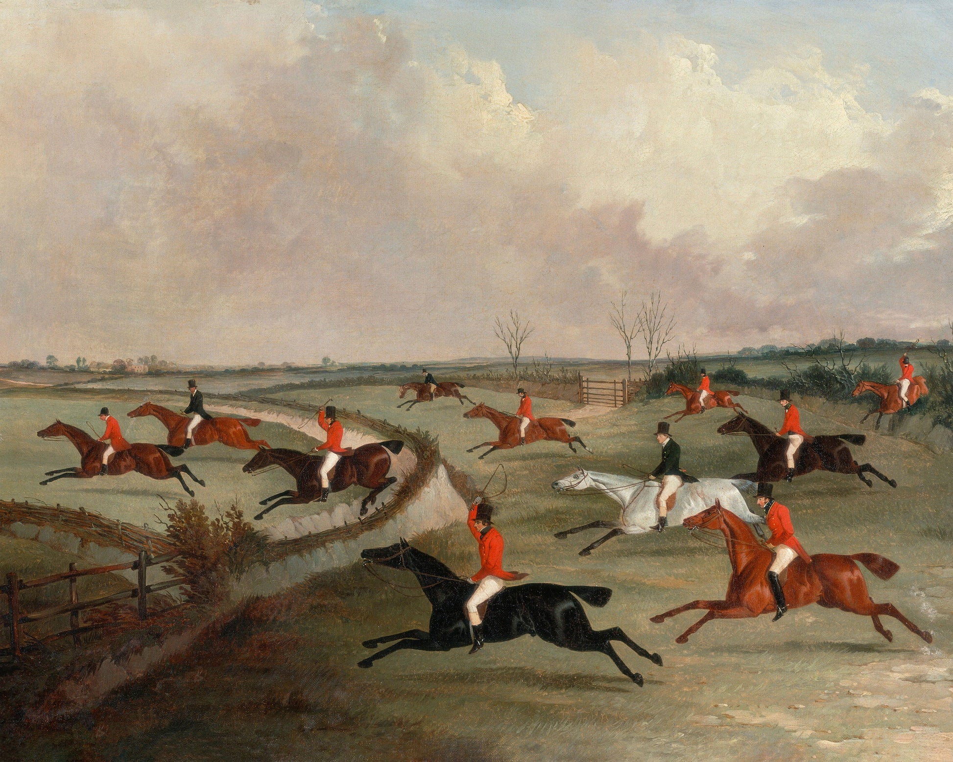 Art print of The Quorn Hunt in Full Cry; Second Horses by John Dalby, c. 1835