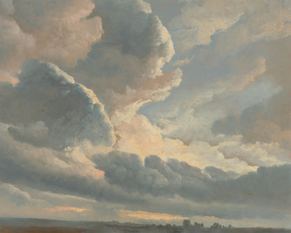 Art print of Study of Clouds with a Sunset near Rome by Simon Alexandre Clement Denis, c. late 1700s
