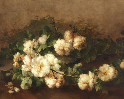 Art print of Still Life with Guitar and Roses by Margaretha Roosenboom, c. 1880-1896