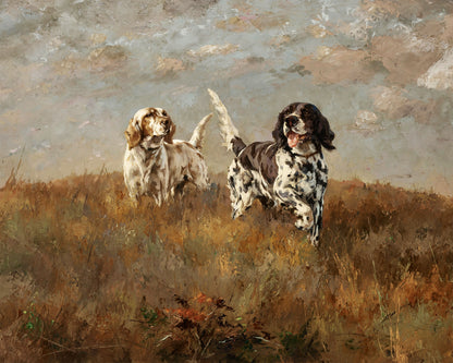 Art print of Hilltop- Two Setters by Percival Leonard Rousseau, 1926