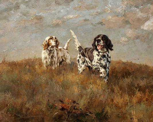 Art print of Hilltop- Two Setters by Percival Leonard Rousseau, 1926