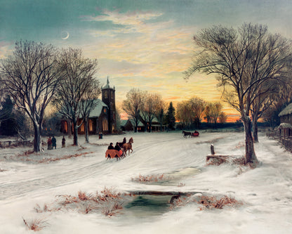 Art print of Christmas Eve by W.C. Bauer, 1885