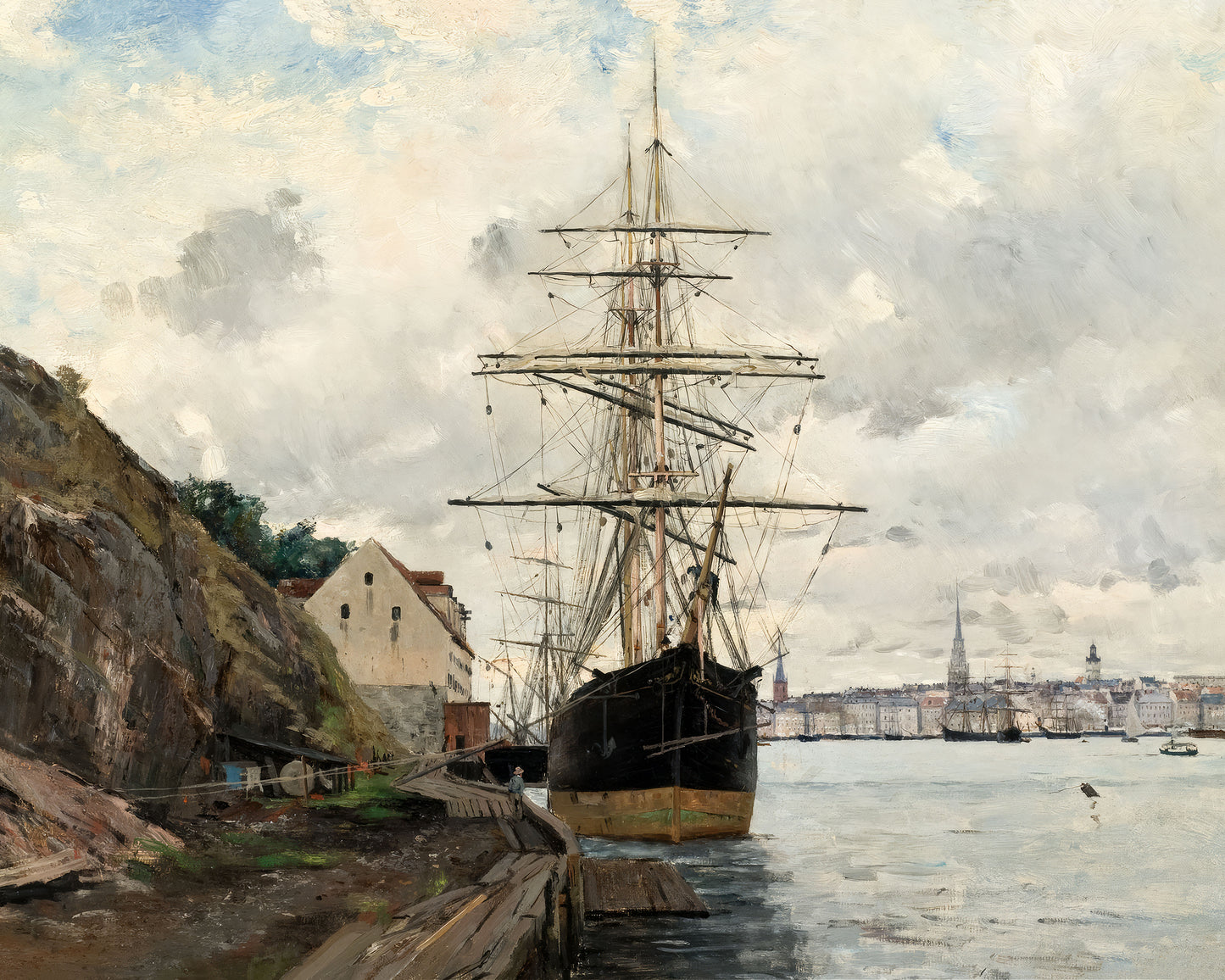 Art print of Sea Approach to Stockholm by Axel Lindman, 1885