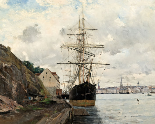 Art print of Sea Approach to Stockholm by Axel Lindman, 1885