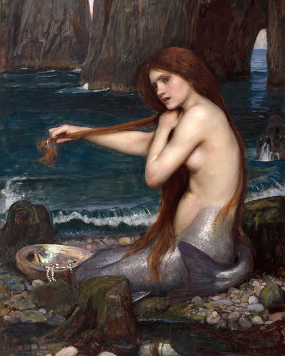 Art print of A Mermaid by John William Waterhouse, 1900