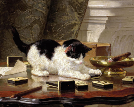 Art print of The Cat at Play by Henriette Ronner-Knip, c. 1860-1878