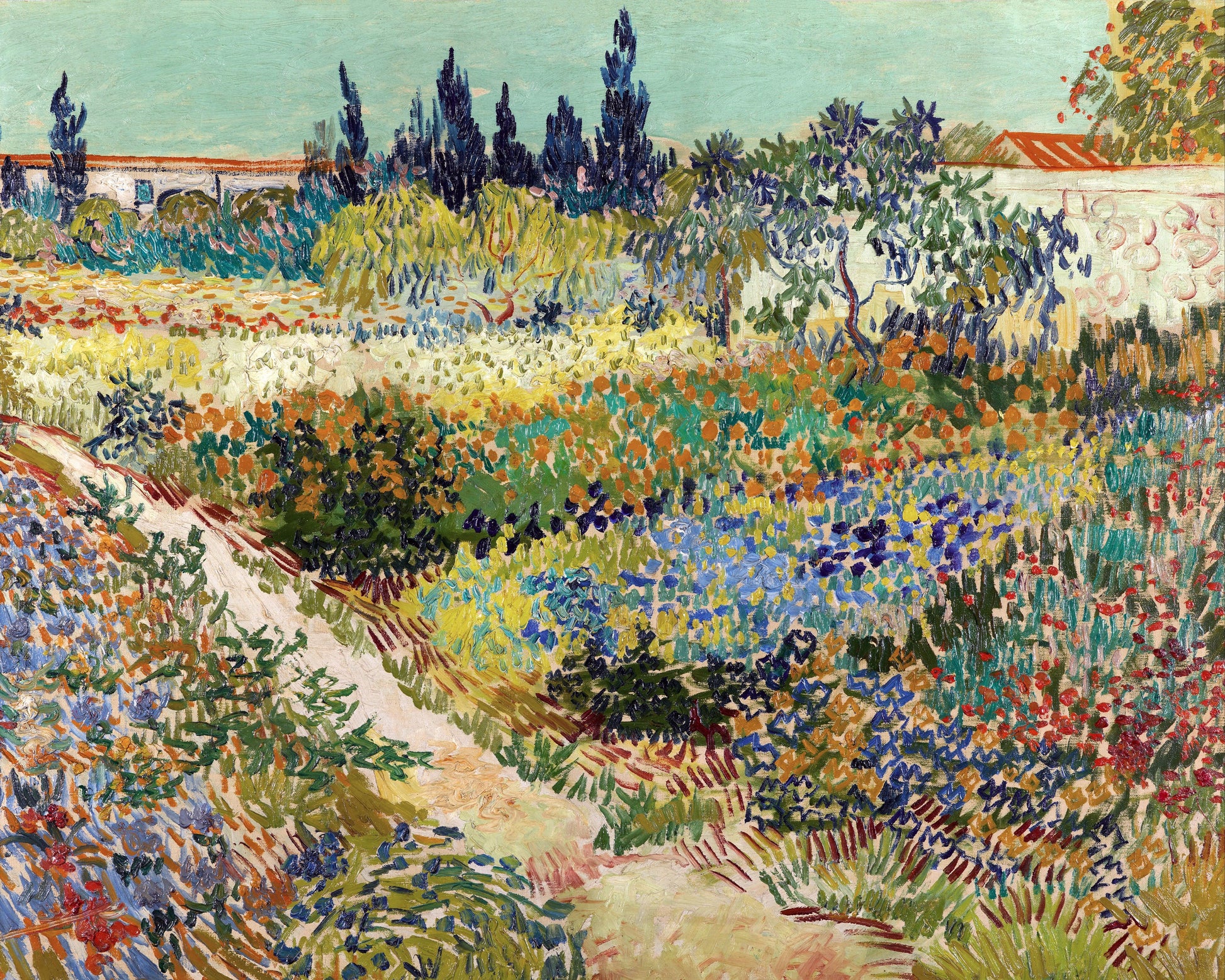 Art print of Garden at Arles by Vincent Van Gogh, 1888