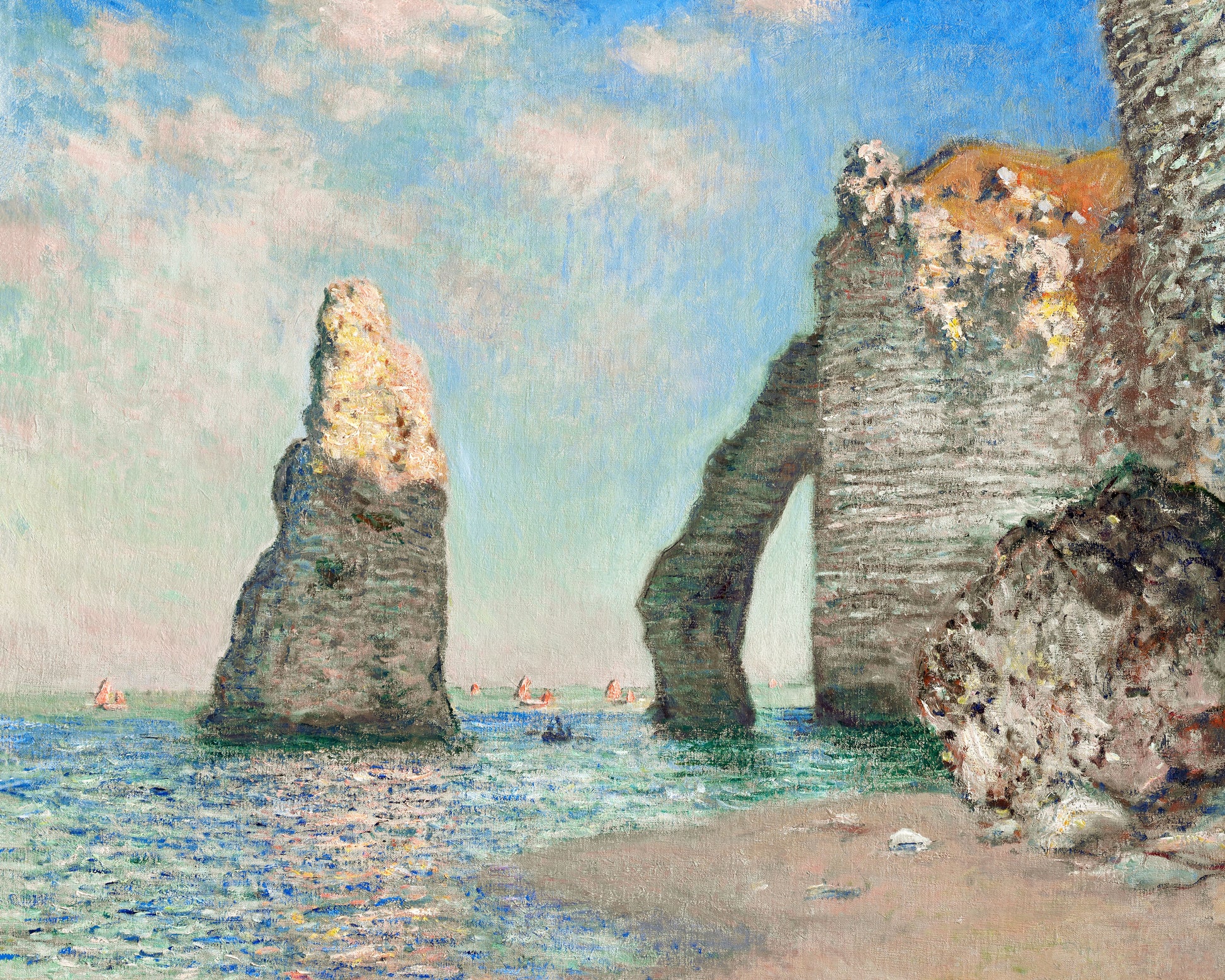 Art print of The Cliffs at Étretat by Claude Monet, 1885