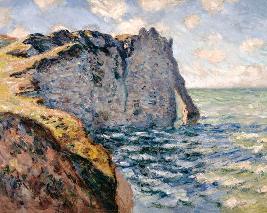 Art print of The Cliff of Aval, Etretat by Claude Monet, 1885
