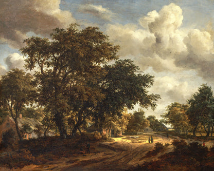 Art print of Landscape with a Wooded Road by Meindert Hobbema, 1662