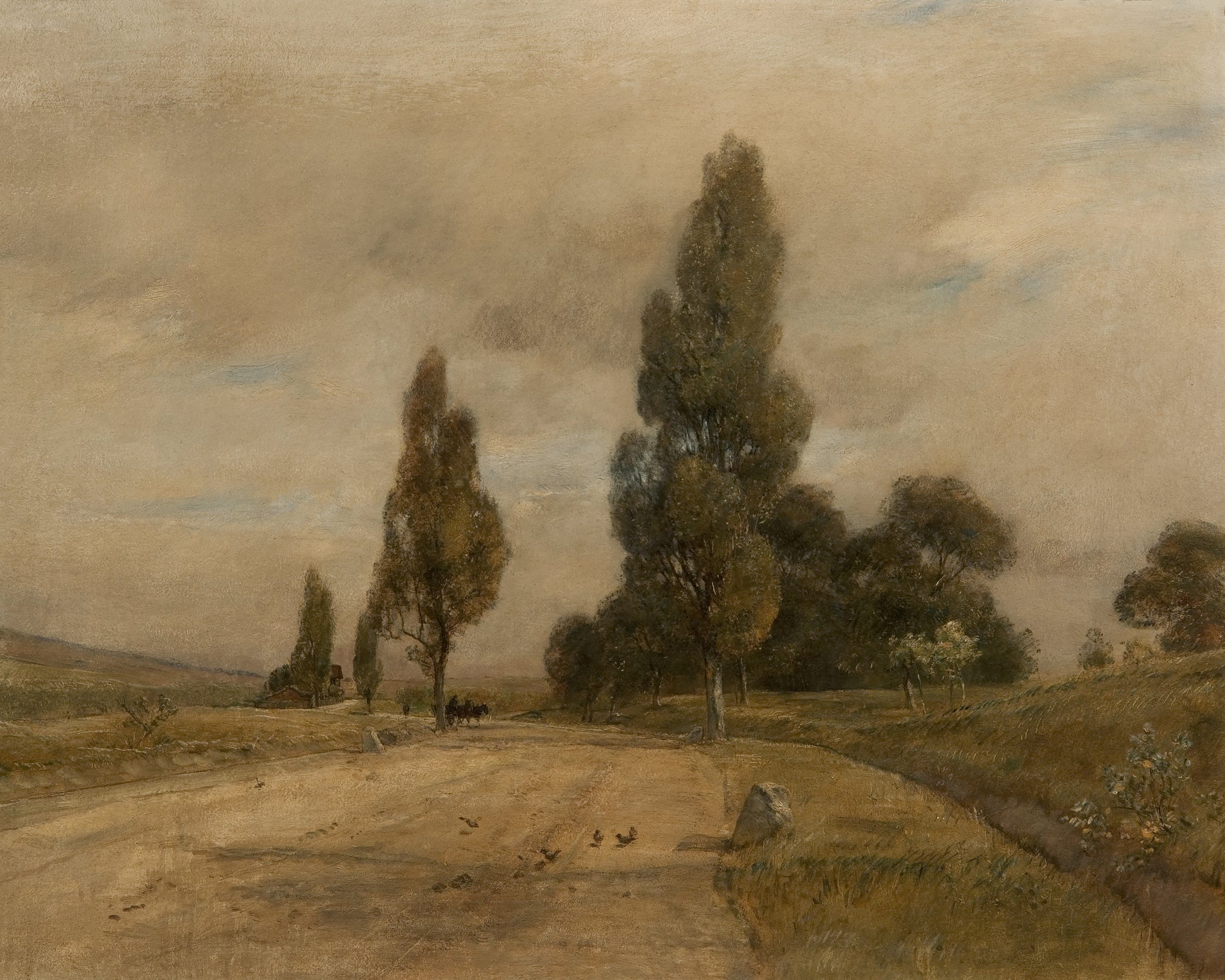 Art print of Road near Deutsch-Altenburg at the Foot of the Turk's Hill by Rudolf Ribarz, 1898