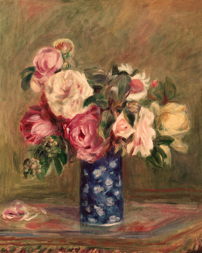 Art print of Bouquet of Roses by Pierre-Auguste Renoir, 1882