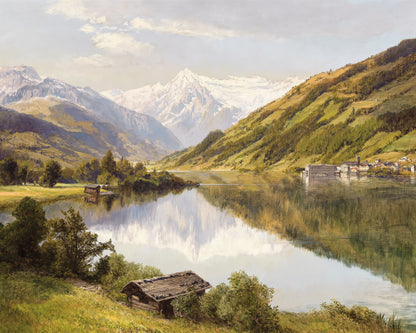 Art print of View of the Lake with the Kitzsteinhorn by Konrad Petrides, pre 1944