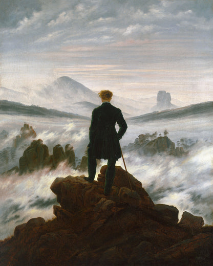 Art print of Wanderer above the Sea of Fog by Caspar David Friedrich, 1818