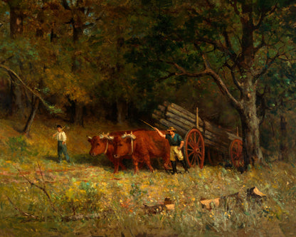 Art print of Untitled, boy and man with oxen) by Edward Mitchell Bannister, 1891