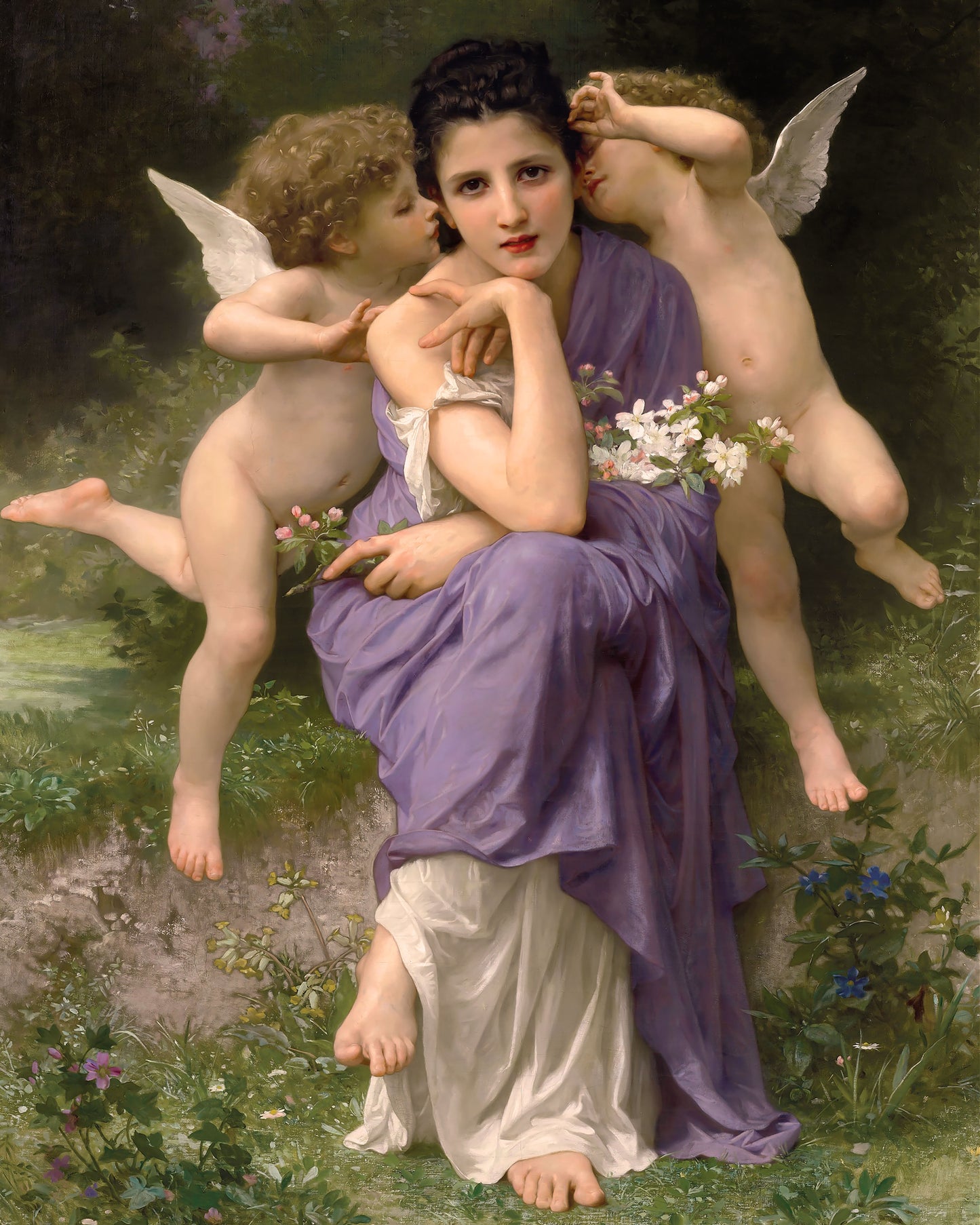 Art print of Spring Songs by William Bouguereau, 1889